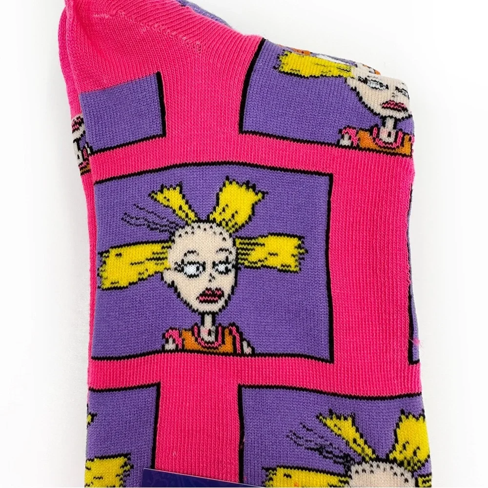 Rugrats Crew Socks Mens Womens Tommy Chuckie Cynthia Nickelodeon Purple Pink